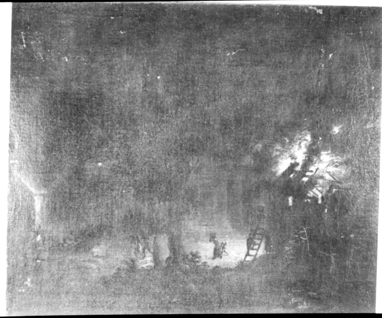 paesaggio con fattoria (dipinto) di De Marchis Alessio (attribuito) (prima metà sec. XVIII)