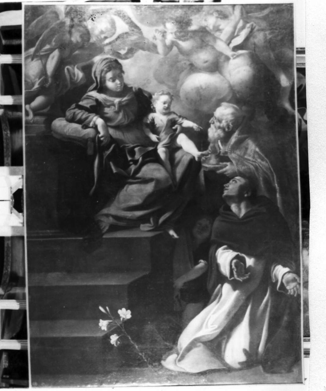 Madonna con Bambino e Santi (dipinto) di Lanfranco Giovanni (primo quarto sec. XVII)