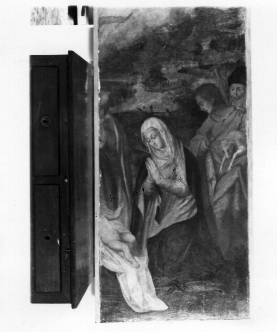 natività di Gesù (dipinto) di Crisconio Giovannangelo (prima metà sec. XVI)