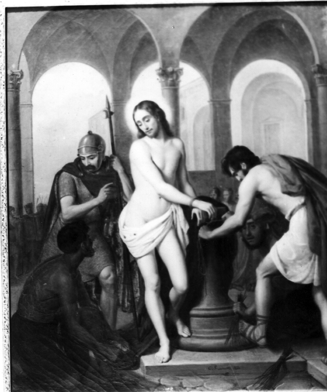 Cristo alla colonna (dipinto) di Simonetti G.E (sec. XIX)