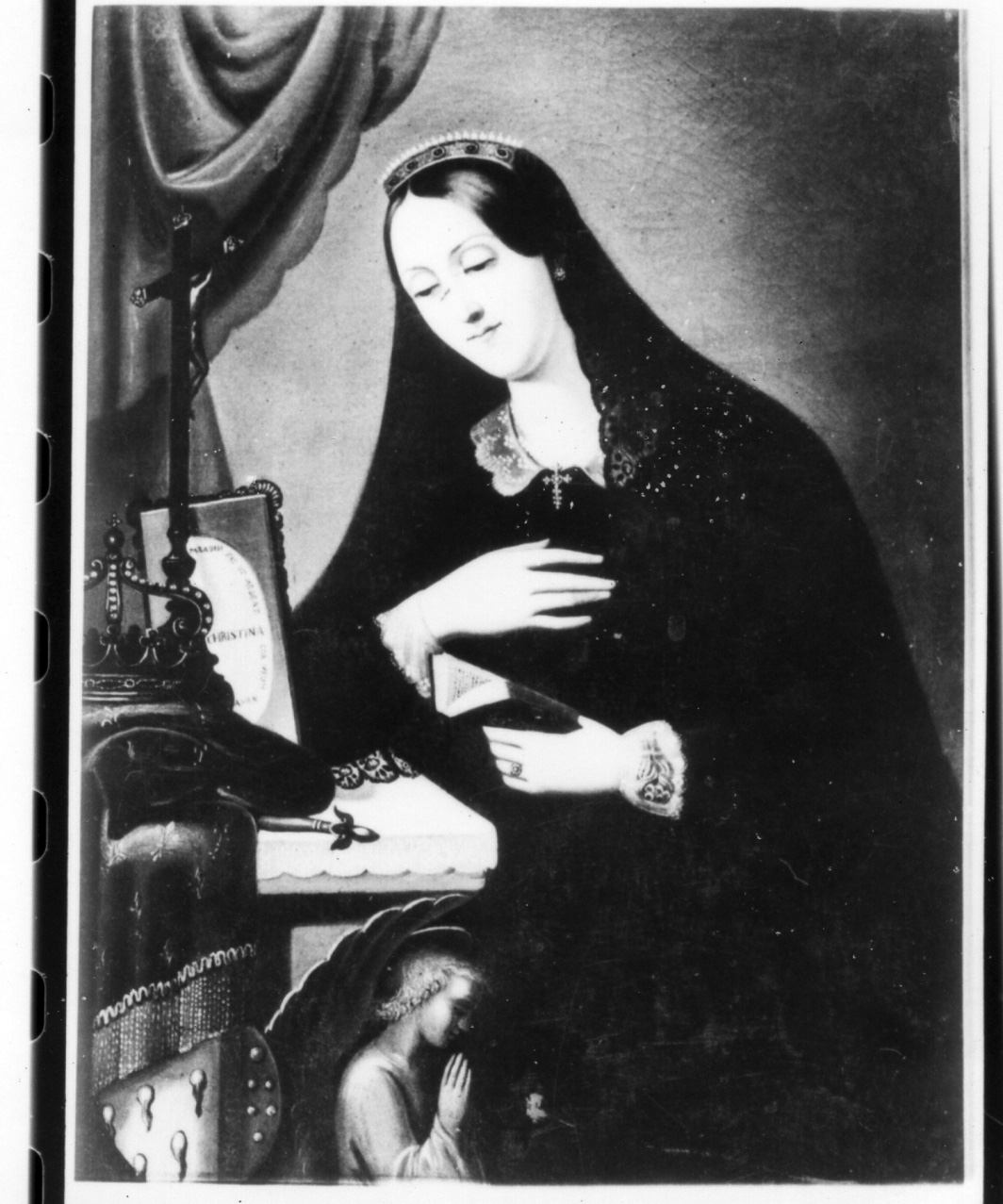 Maria Cristina di Savoia in preghiera (dipinto) - ambito napoletano (metà sec. XIX)