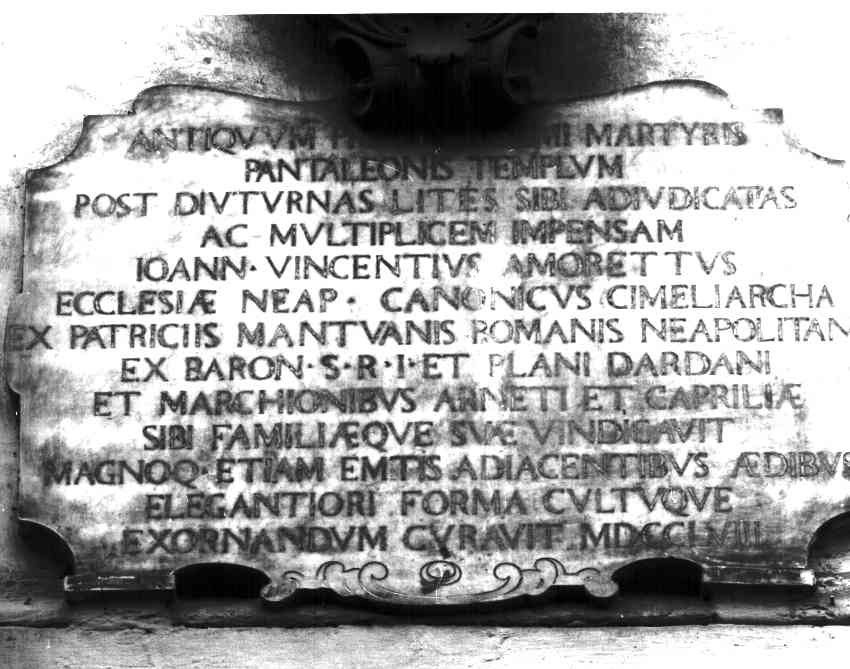 lapide commemorativa - bottega napoletana (sec. XVIII)