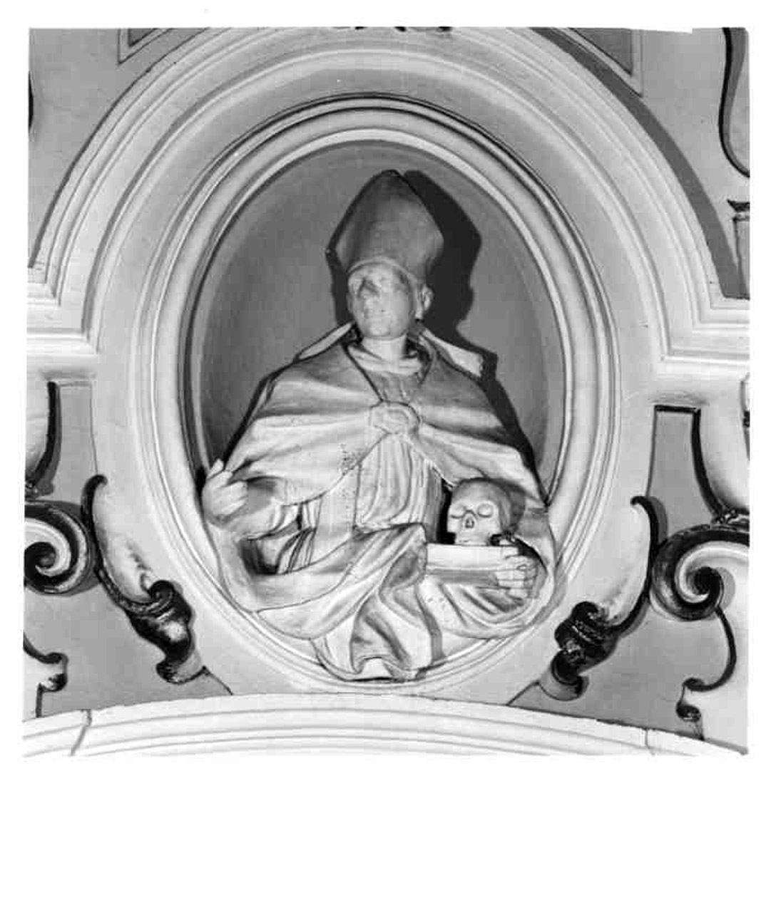 SANTO VESCOVO (BUSTO, ELEMENTO D'INSIEME) - BOTTEGA NAPOLETANA (FINE sec. XVIII)