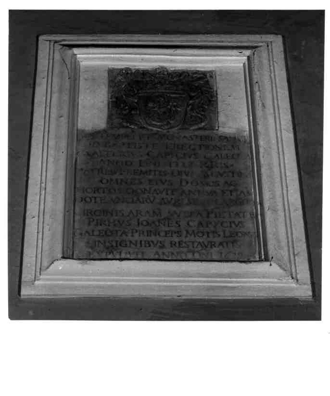 LAPIDE CELEBRATIVA - ambito napoletano (SECONDO QUARTO sec. XVII)