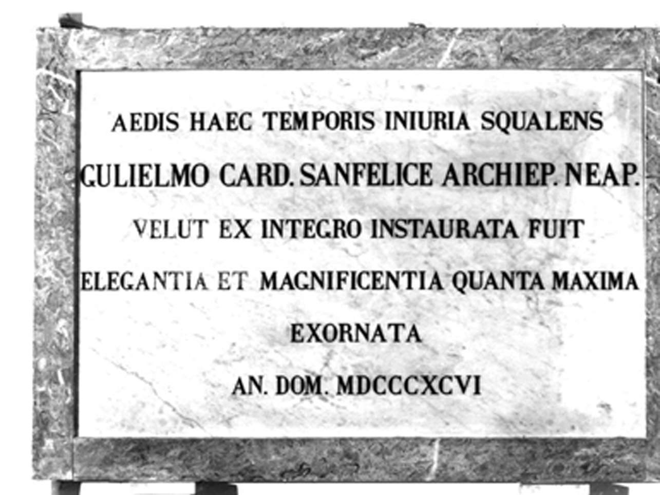 LAPIDE CELEBRATIVA - ambito napoletano (FINE sec. XIX)