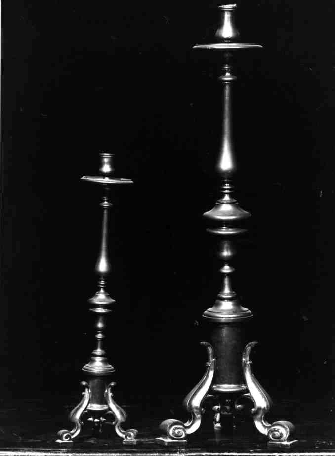 CANDELABRO D'ALTARE, SERIE - manifattura napoletana (Seconda metà sec. XIX)