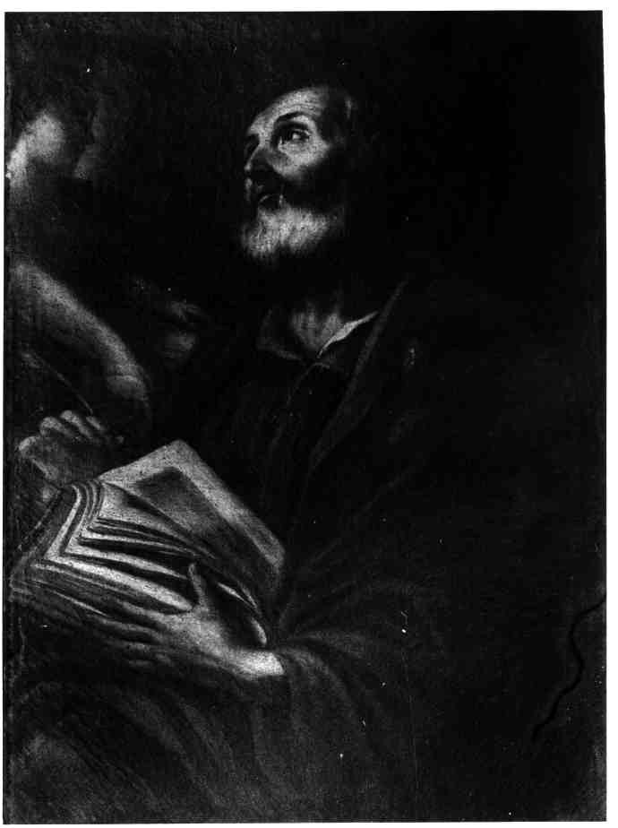 SAN MATTEO EVANGELISTA (DIPINTO) - AMBITO NAPOLETANO (Prima metà sec. XVII)