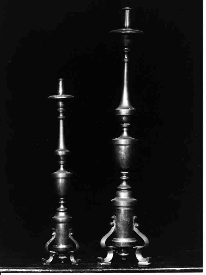 CANDELABRO D'ALTARE, SERIE - manifattura napoletana (FINE sec. XIX)