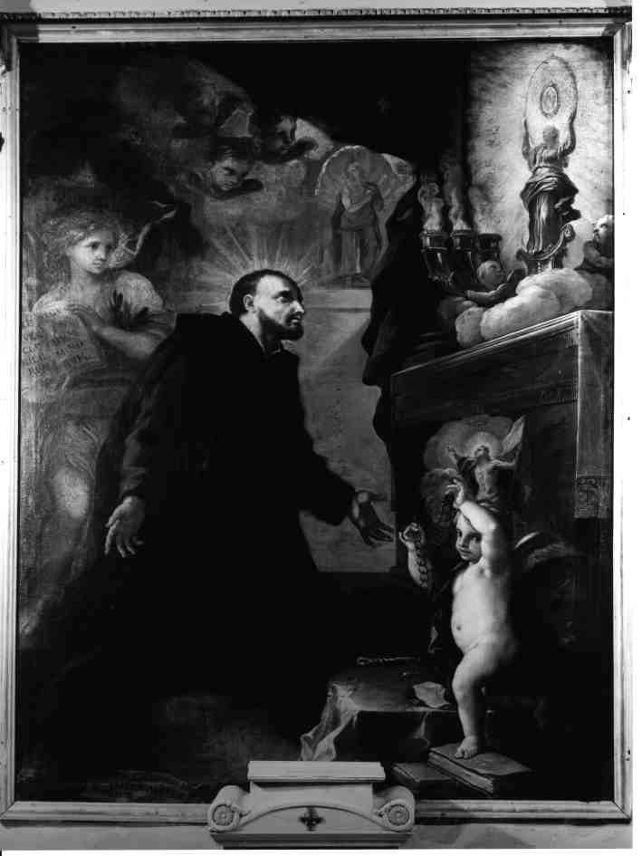 VISIONE DI SAN FRANCESCO CARACCIOLO (DIPINTO) - AMBITO NAPOLETANO (Prima metà sec. XVIII)