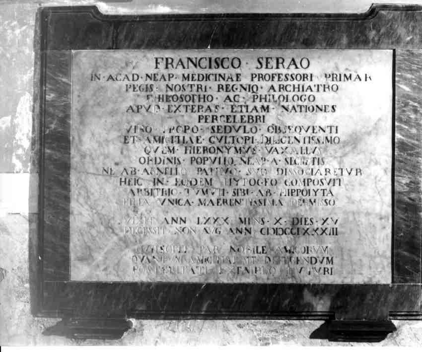 LAPIDE COMMEMORATIVA - ambito napoletano (ULTIMO QUARTO sec. XVIII)