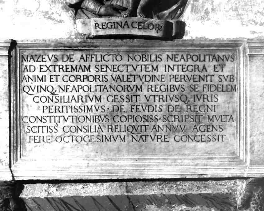 LAPIDE COMMEMORATIVA - ambito napoletano (Seconda metà Sec. XVI)