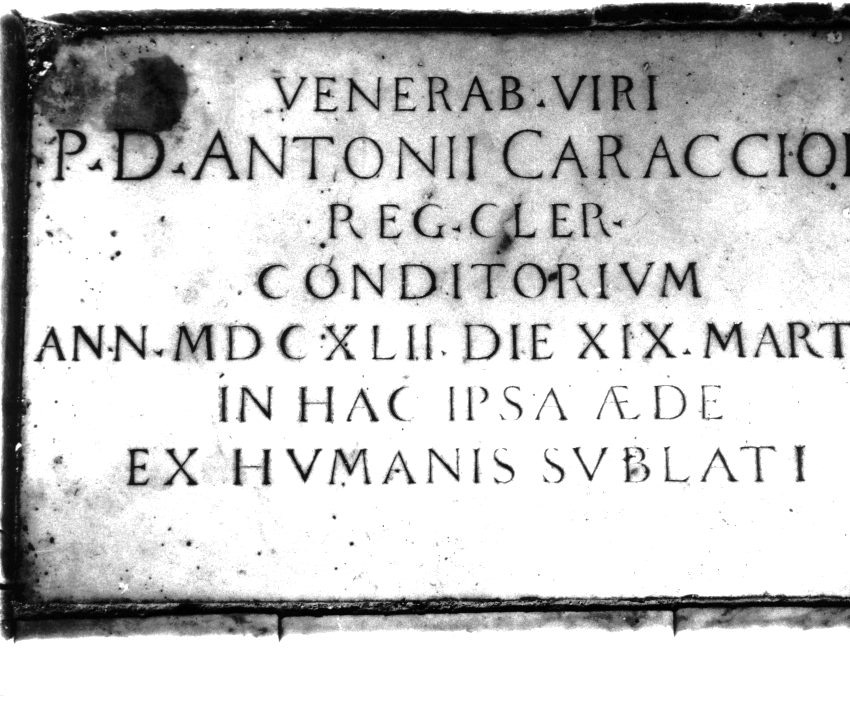 lapide - sepolcrale - ambito napoletano (Metà sec. XVII)