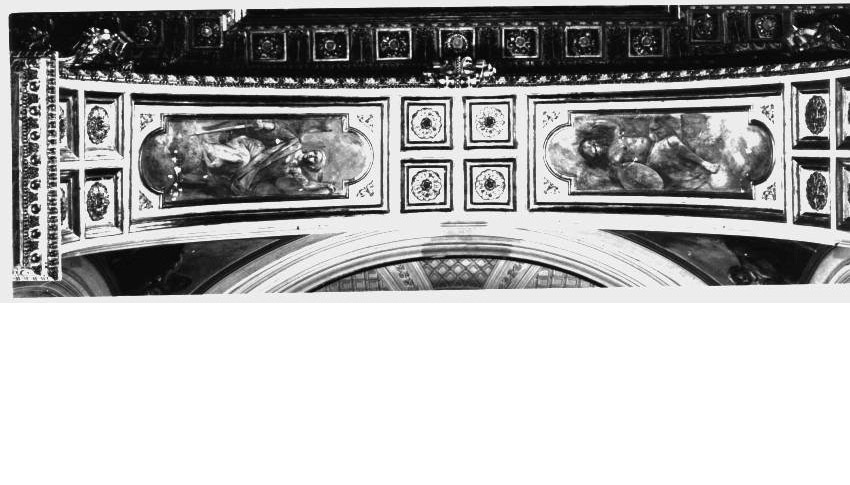 FIGURE ALLEGORICHE (DIPINTO, ELEMENTO D'INSIEME) - AMBITO NAPOLETANO (Prima metà sec. XVIII)