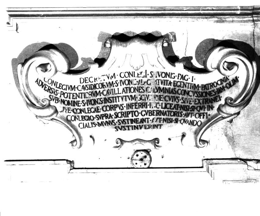 LAPIDE COMMEMORATIVA - ambito napoletano (SECONDO QUARTO sec. XVIII)