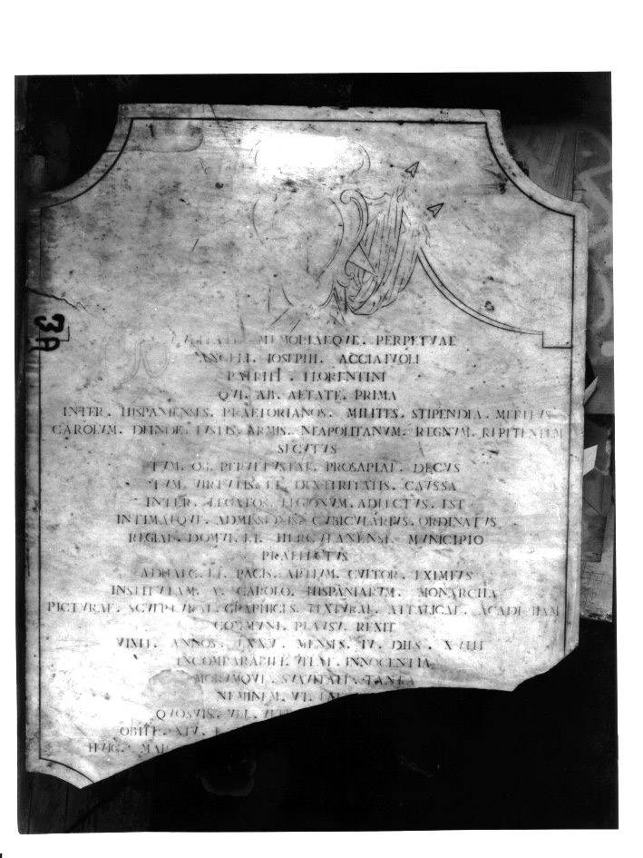 LAPIDE COMMEMORATIVA - ambito napoletano (ULTIMO QUARTO sec. XVIII)