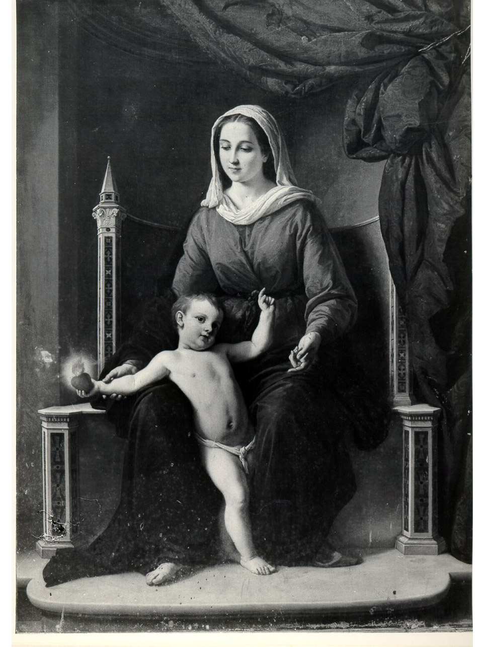 Madonna con Bambino (dipinto) di Mancinelli Giuseppe (sec. XIX)