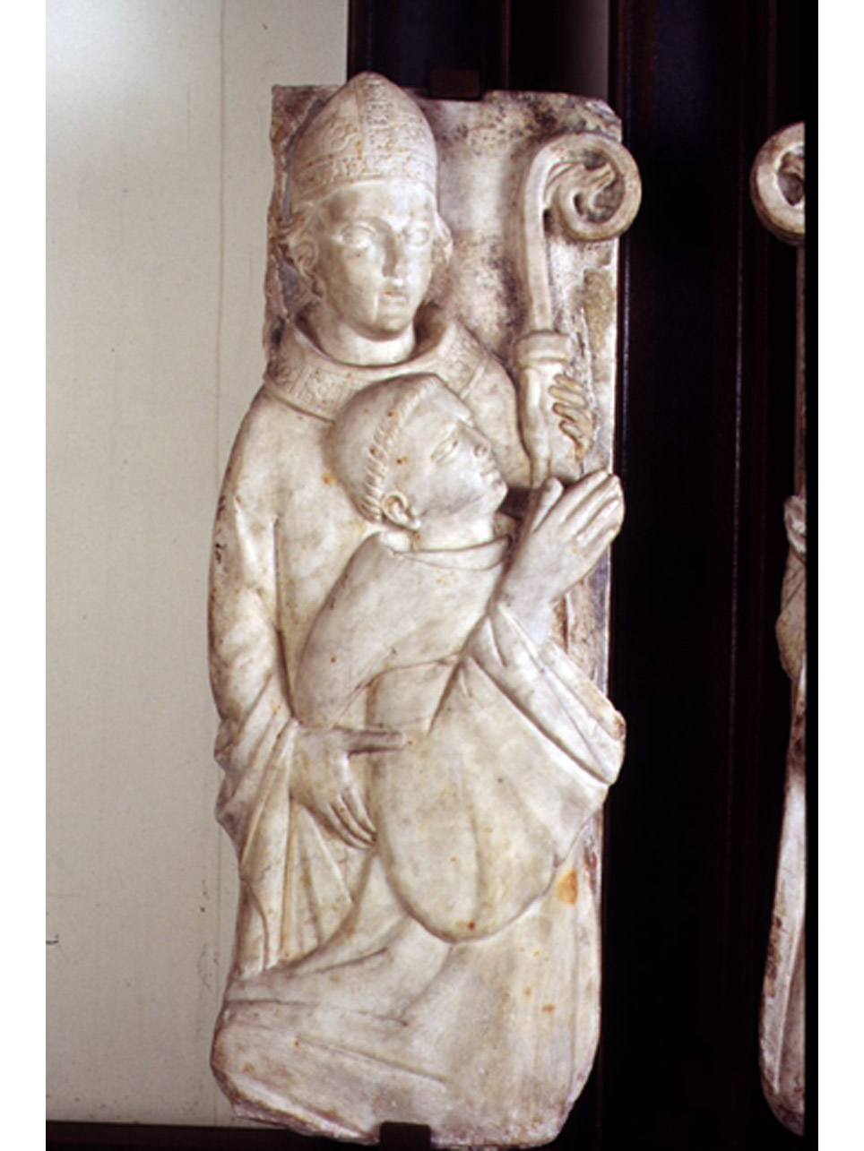 San Gennaro con un devoto (scultura, elemento d'insieme) di Bertini Giovanni (maniera) (seconda metà sec. XIV)