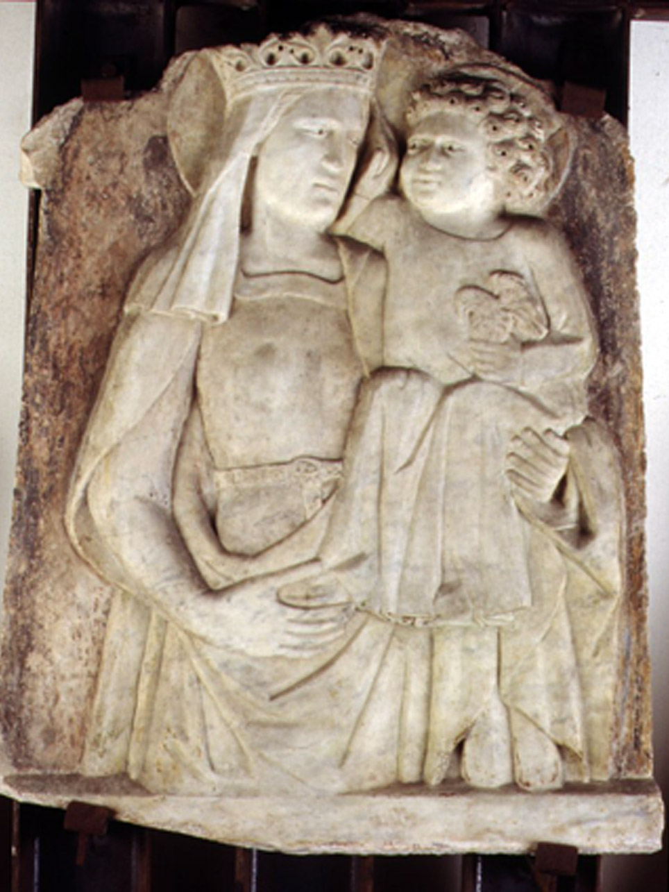 Madonna con Bambino (scultura, elemento d'insieme) di Bertini Giovanni (maniera) (seconda metà sec. XIV)