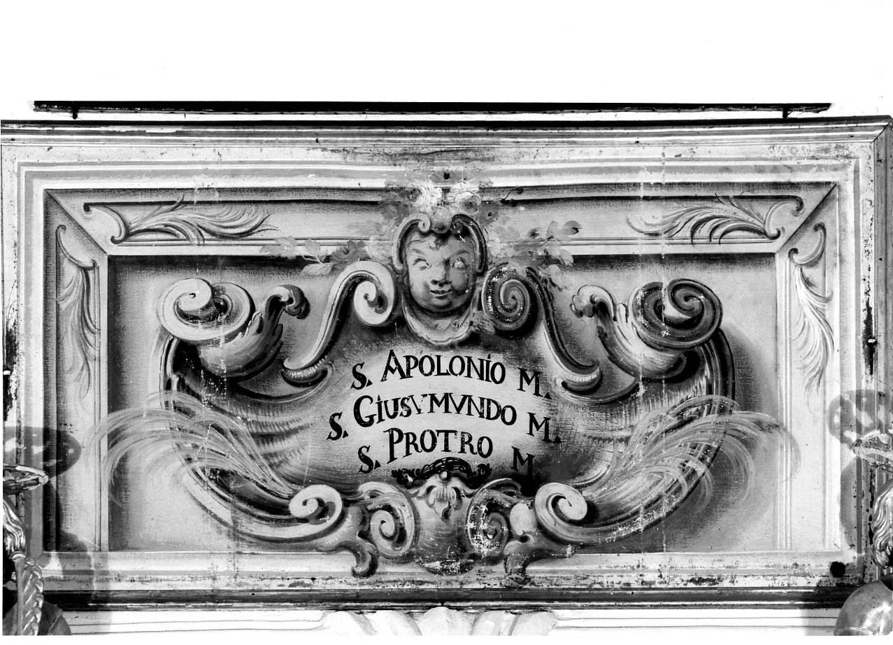 cartiglio con iscrizione (dipinto) - ambito campano (prima metà sec. XVIII)