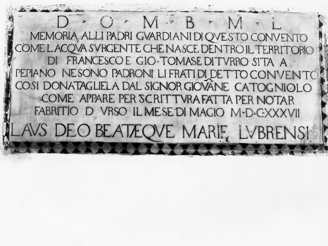 lapide documentaria - bottega napoletana (sec. XVII)