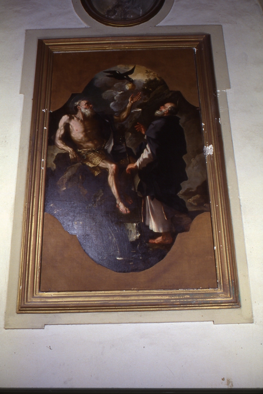 Sant'Antonio Abate e San Paolo Eremita nutriti da un corvo (dipinto) di Malinconico Andrea (sec. XVII)