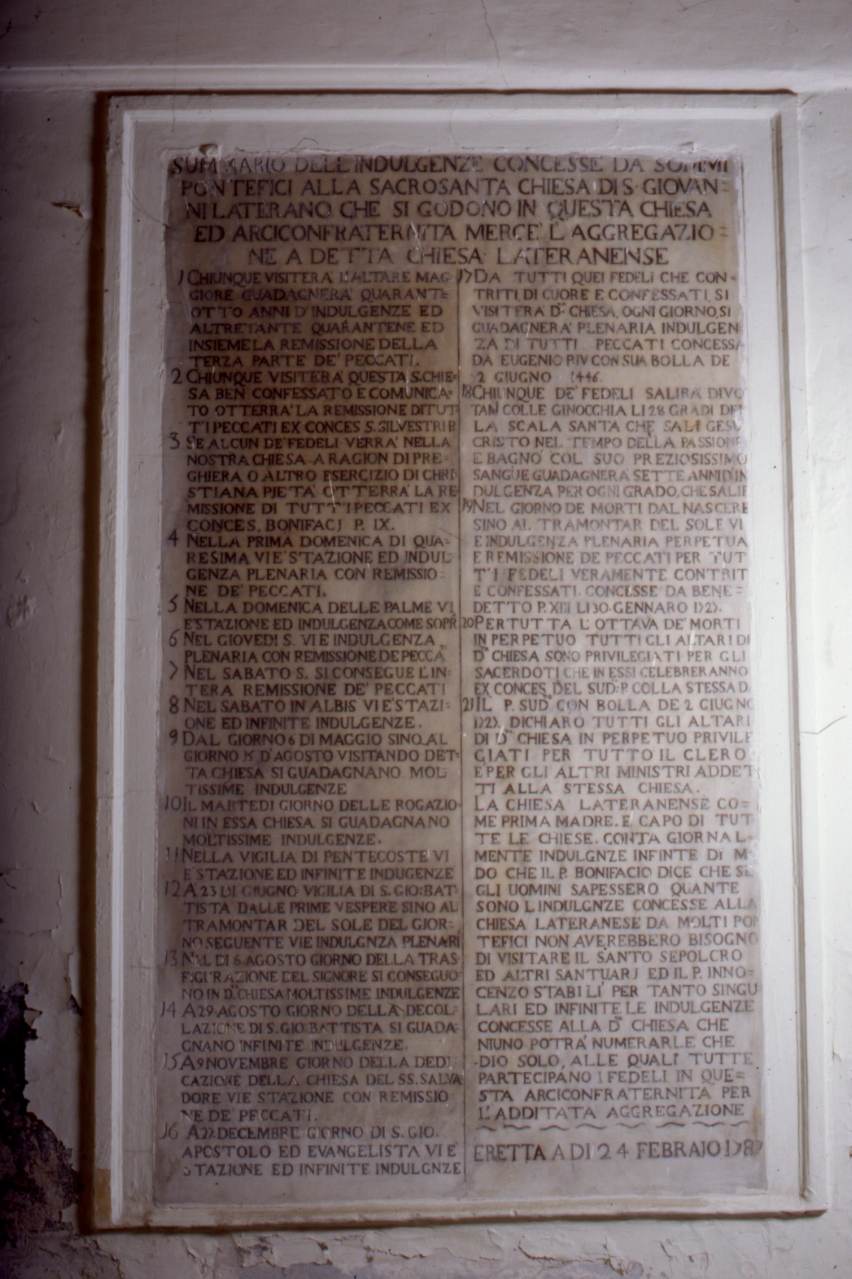 lapide documentaria - bottega napoletana (sec. XVIII)