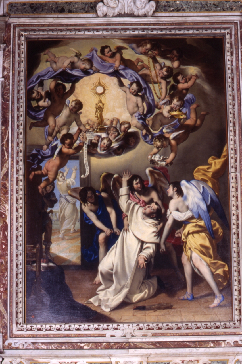 San Tommaso riceve la cintura dalla Madonna Assunta (pala d'altare) di De Rosa Francesco (sec. XVII)