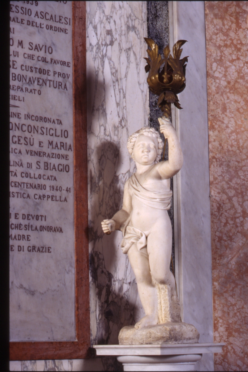 angelo reggifiaccola (scultura) di Marmoraro Alvaro (sec. XIX)