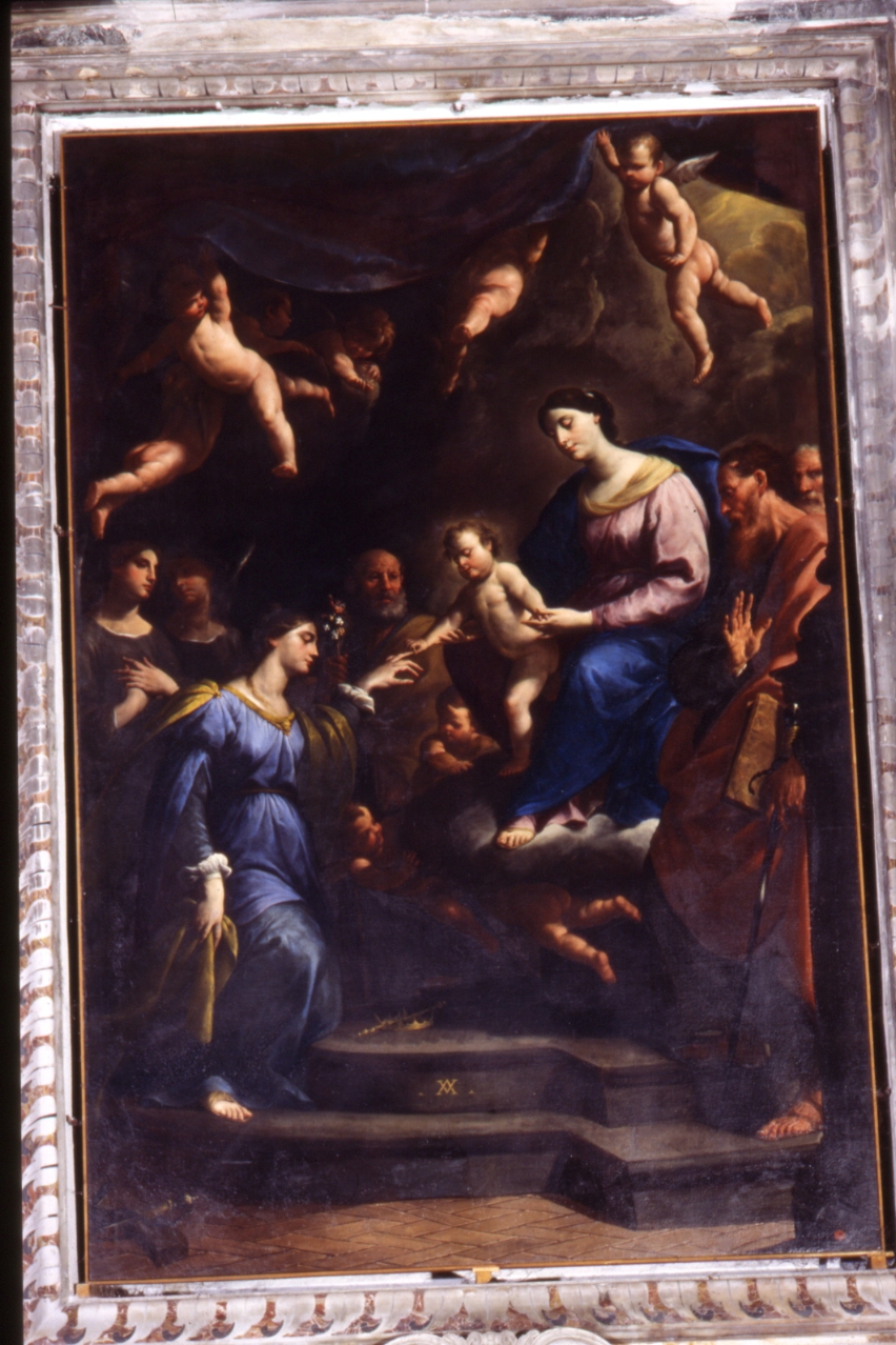 matrimonio mistico di Santa Caterina da Siena (pala d'altare) di Vaccaro Andrea (sec. XVII)