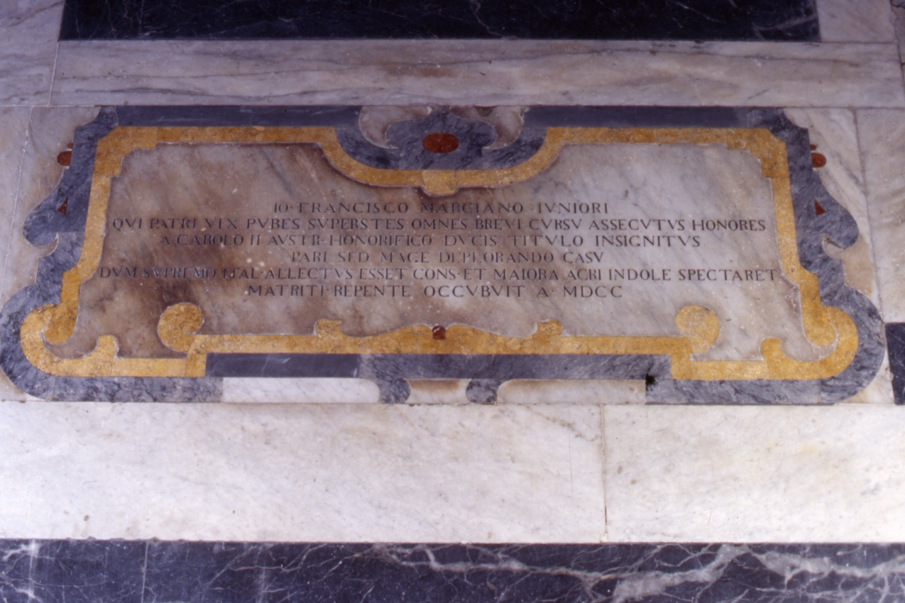 lastra tombale - bottega napoletana (sec. XVIII)