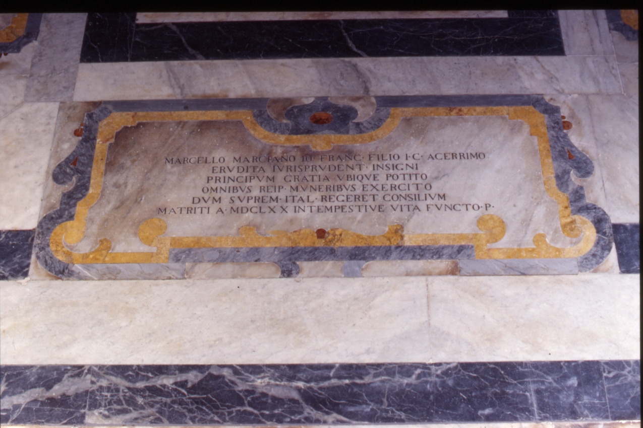 lastra tombale - bottega napoletana (sec. XVIII)