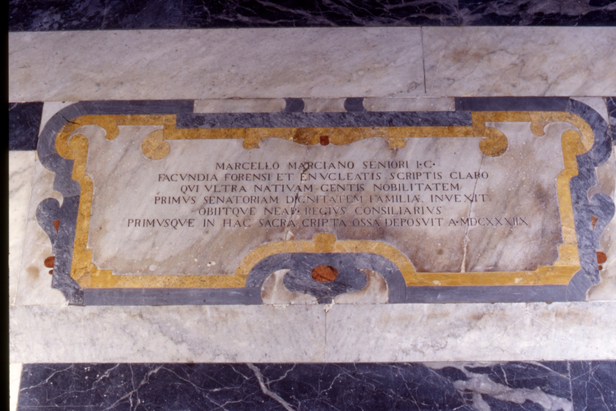 lastra tombale - bottega napoletana (sec. XVIII)