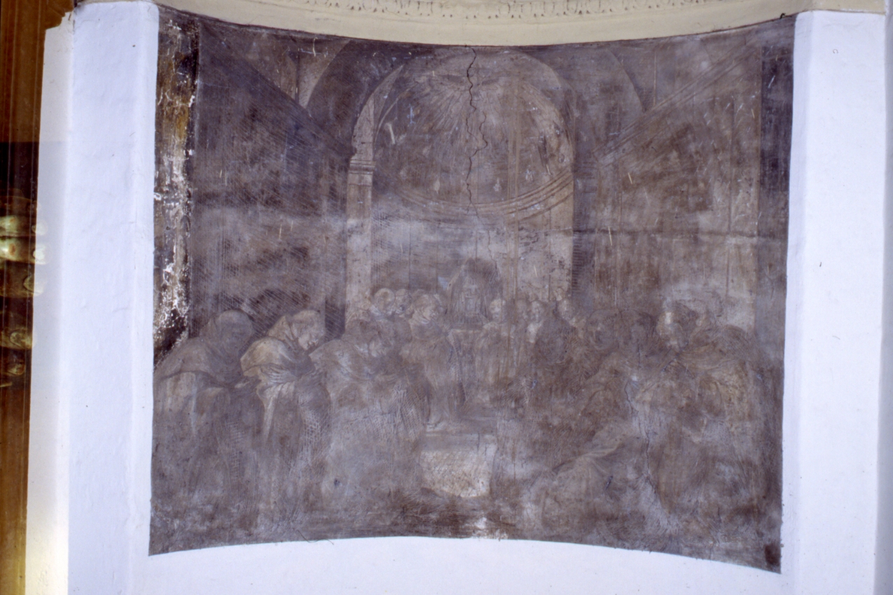 discesa dello spirito santo sui frati predicatori consacrati nel capitolo generale di monopolieri (dipinto, ciclo) di Gigante Francesco, Quaglia Giovanni Martino, Di Pino Giovanni Battista (sec. XVII)