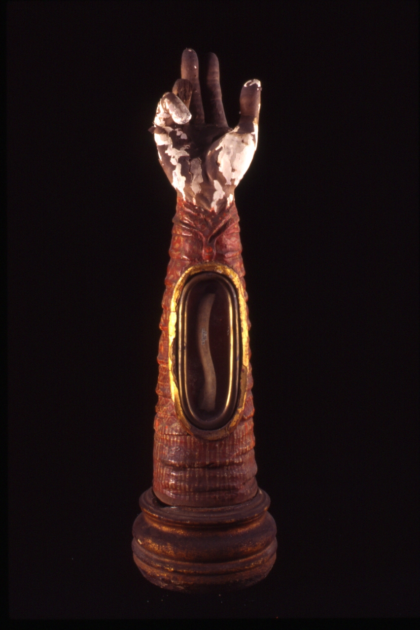 reliquiario antropomorfo - a braccio - bottega napoletana (seconda metà sec. XX)