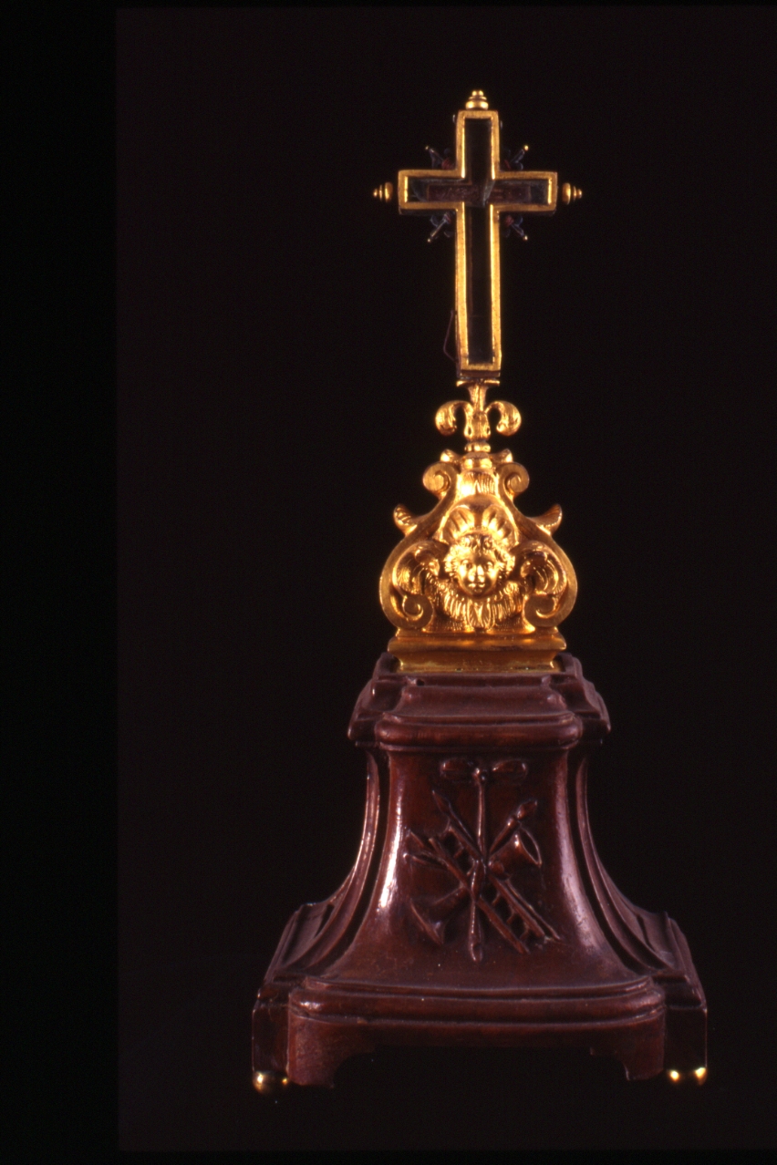 reliquiario - a croce - bottega napoletana (inizio sec. XX)