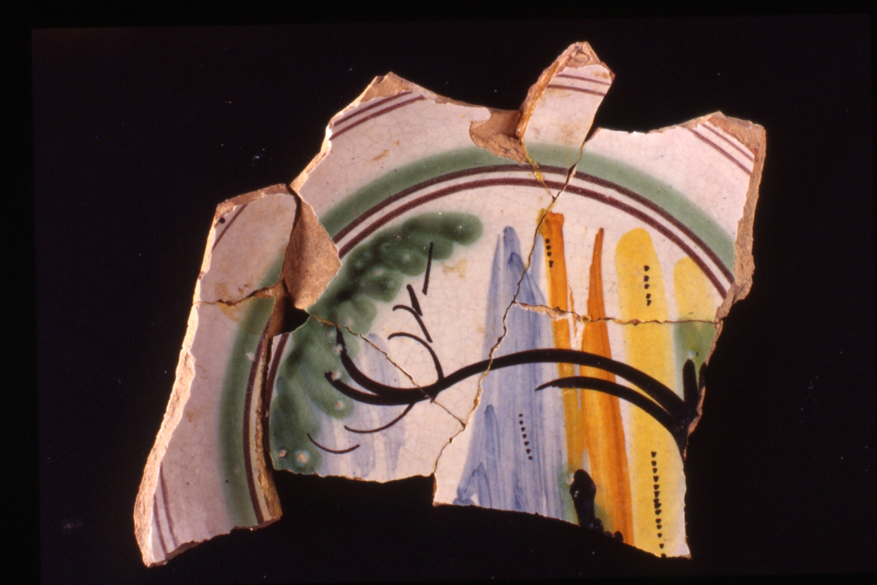 piatto, frammento - bottega napoletana (fine sec. XVII)