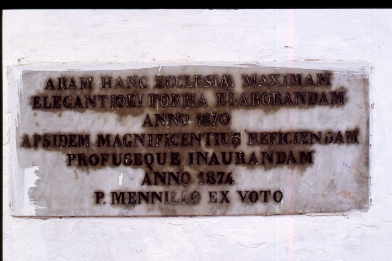 lapide commemorativa - bottega napoletana (sec. XIX)