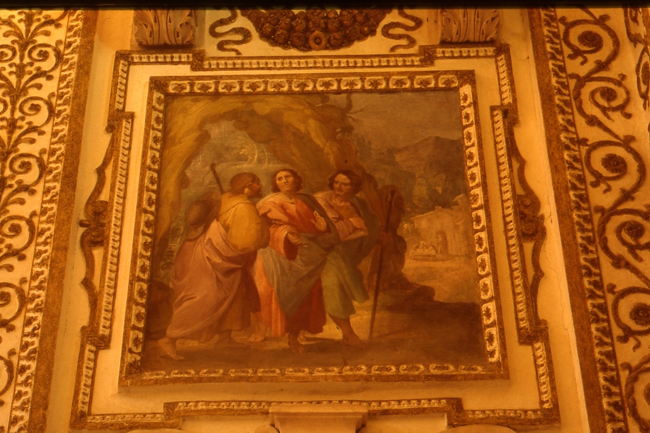 incontro di Cristo e i discepoli sulla via di Emmaus (dipinto) di Corenzio Belisario (primo quarto sec. XVII)