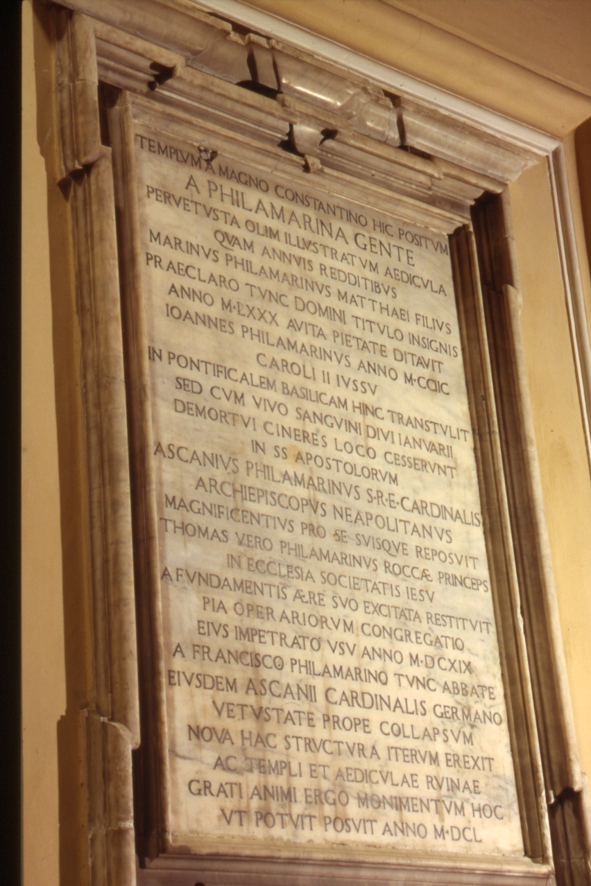 lapide documentaria - bottega napoletana (sec. XVII)