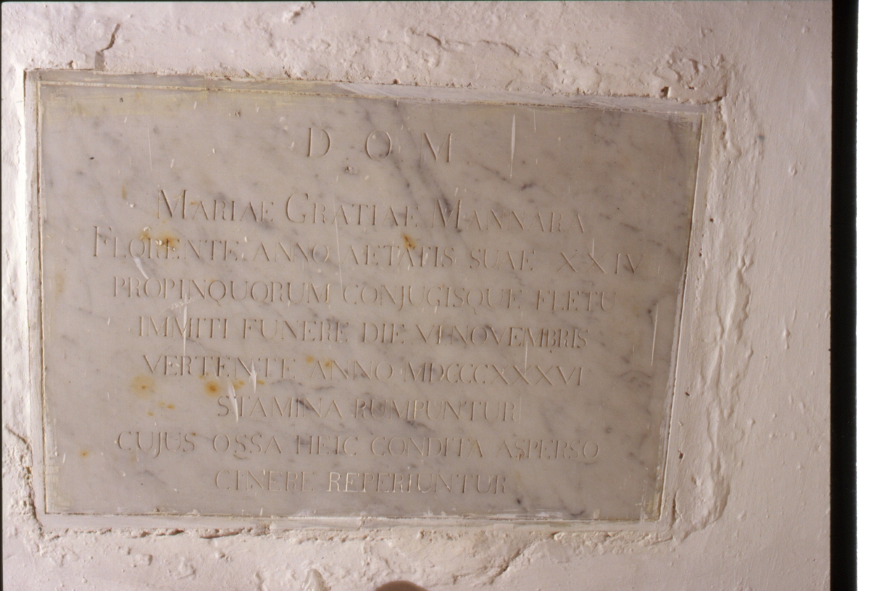 lapide tombale - bottega napoletana (sec. XIX)