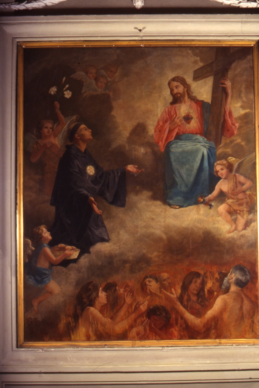 San Nicola da Tolentino e i pani miracolosi (dipinto) di Fabozzi Giuseppe (sec. XX)