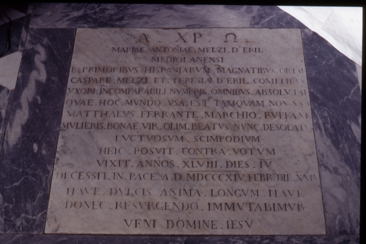 lapide tombale - bottega napoletana (sec. XIX)