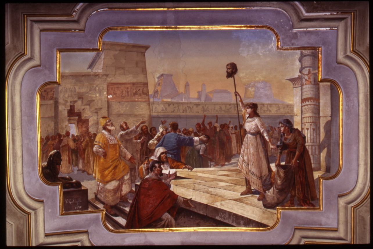 Giuditta mostra al popolo la testa di Oloferne (dipinto, elemento d'insieme) di Galloppi Vincenzo (sec. XIX)