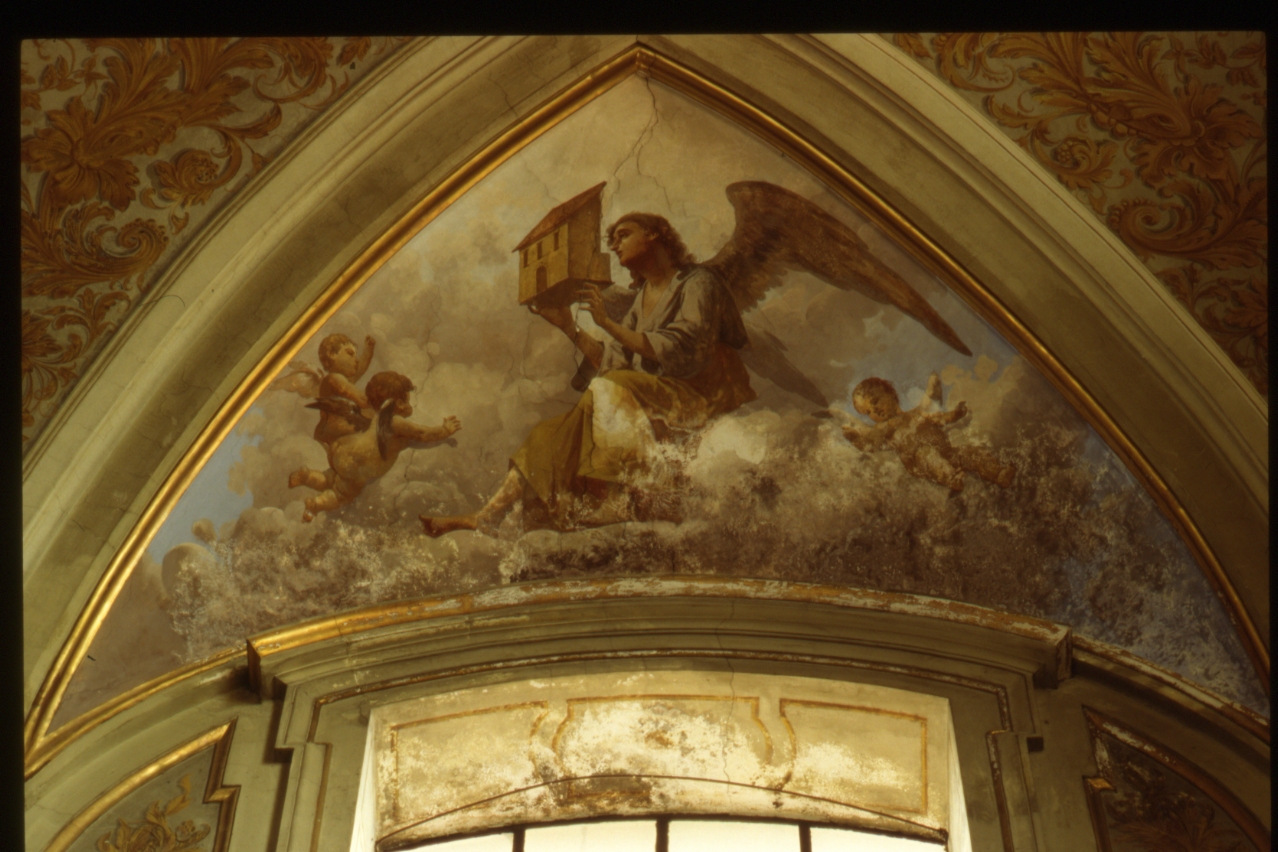 angeli con simboli delle litanie lauretane (dipinto, elemento d'insieme) di Galloppi Vincenzo (sec. XIX)