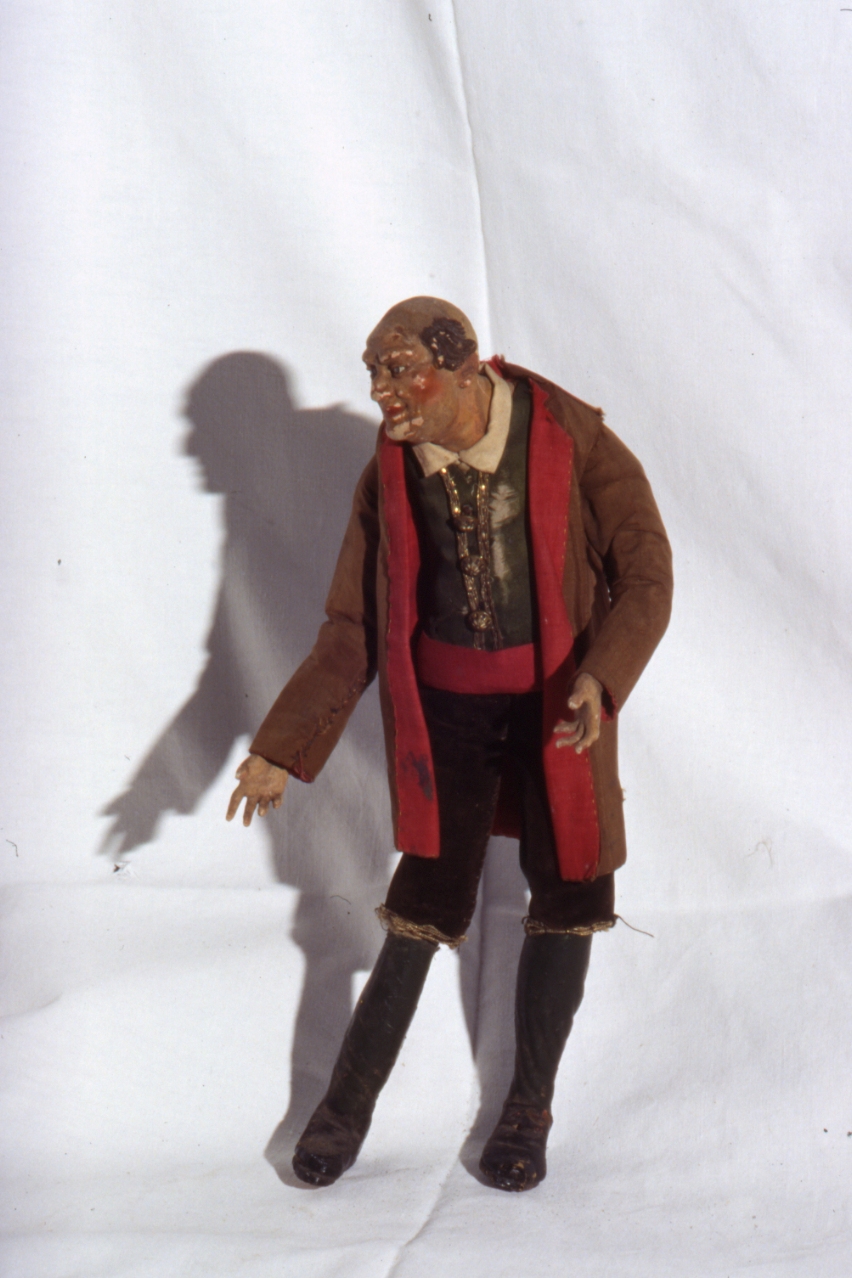 figura di pastore (statuetta di presepio, elemento d'insieme) - bottega napoletana (inizio sec. XIX)