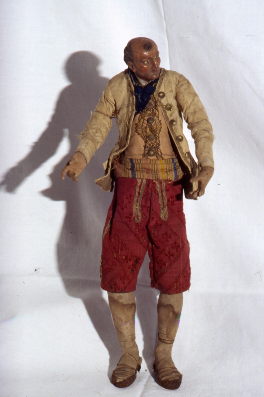 figura di pastore (statuetta di presepio, elemento d'insieme) - bottega napoletana (inizio sec. XIX)