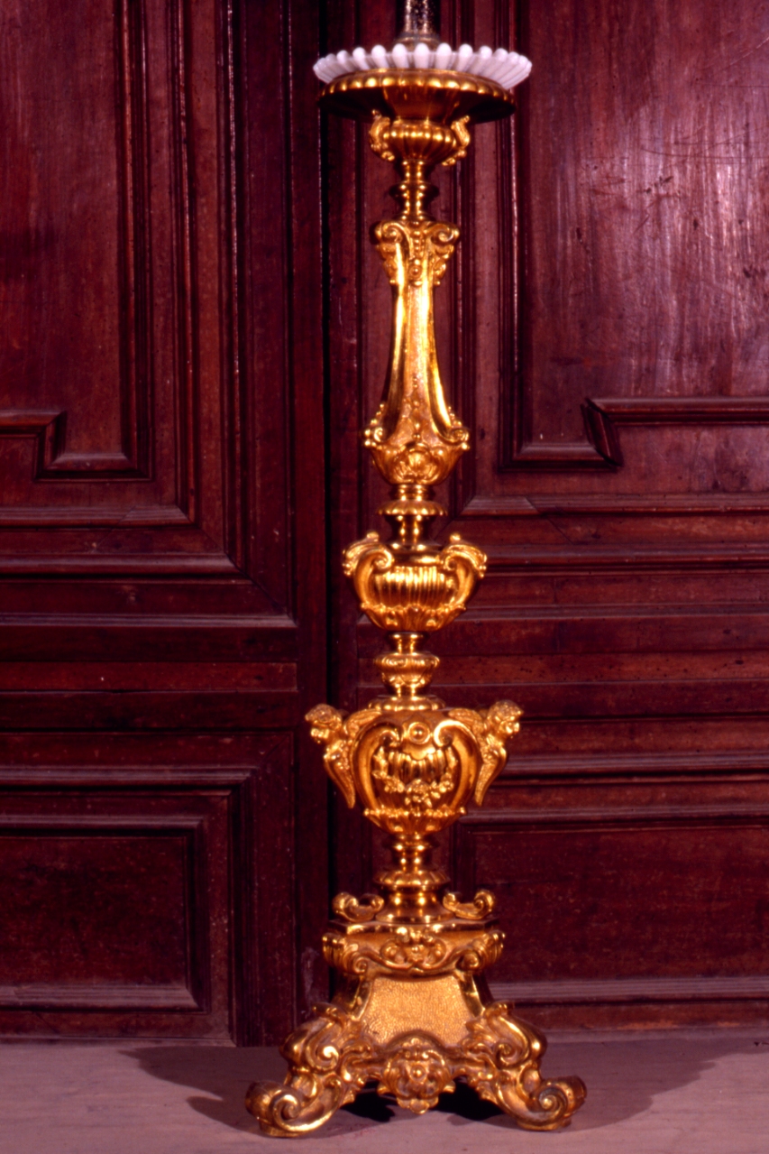 candeliere d'altare, serie - bottega napoletana (sec. XX)