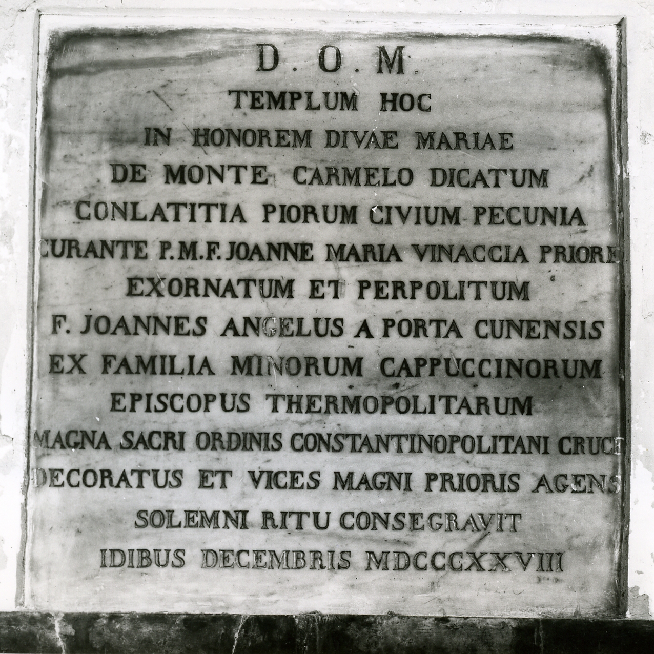 lapide commemorativa - bottega napoletana (sec. XIX)