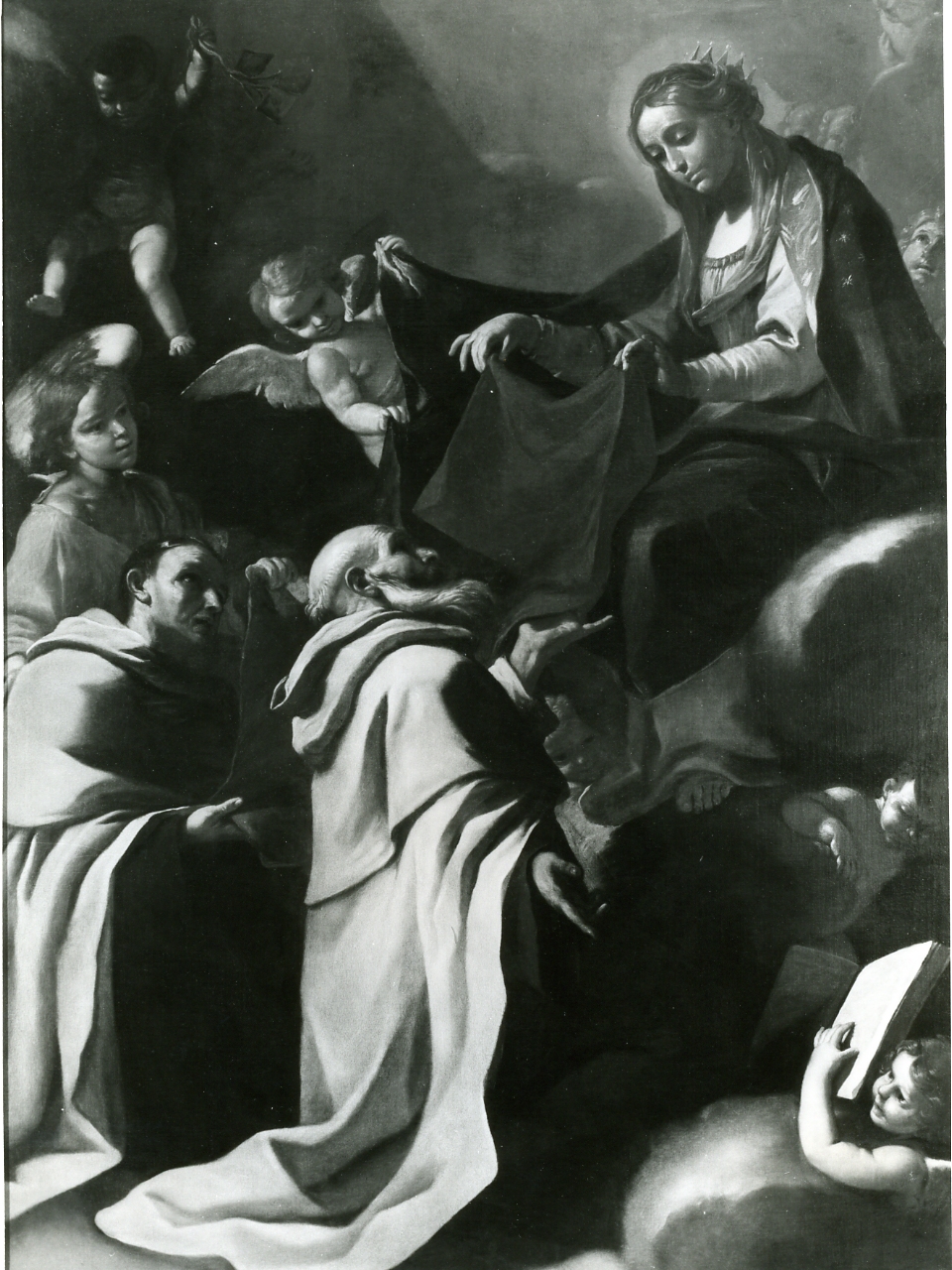 San Simone Stock riceve dalla Madonna lo scapolare (dipinto) di Preti Mattia (sec. XVII)