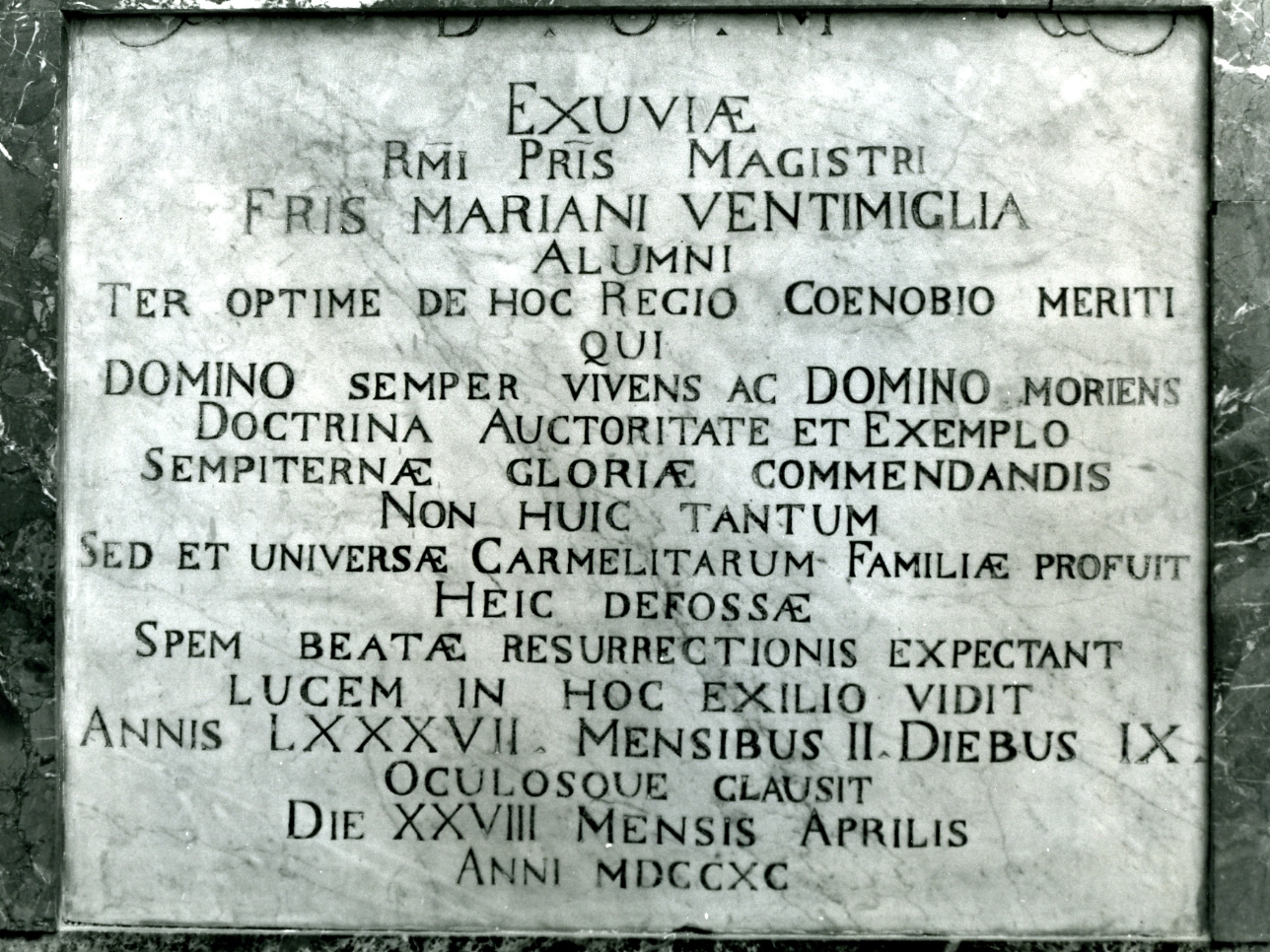 lapide commemorativa - bottega napoletana (sec. XVIII)